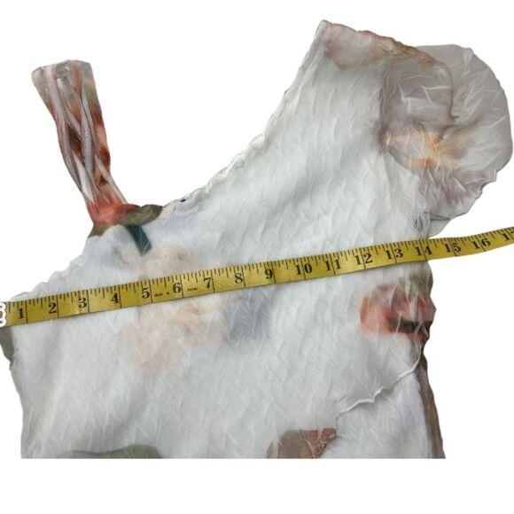 KOMAROV White "Sunset Bloom" Cold Shoulder Mini Dress Size XS Retail $328 NWT - Picture 4 of 7